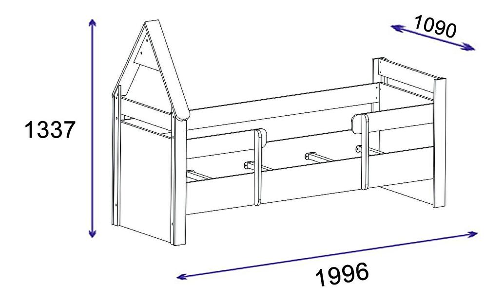 Jednolůžková postel 100 cm Nilili 5 (borovice atlantická + antracit) (s roštem)