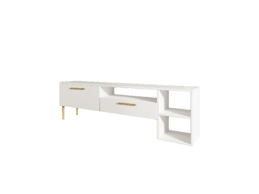  TV stolek/skříňka Sipete (bílá + zlatá)