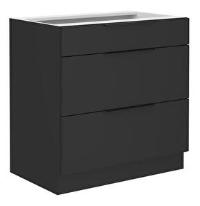Dolní kuchyňská skříňka Sobera 80 D 3S BB (černá)