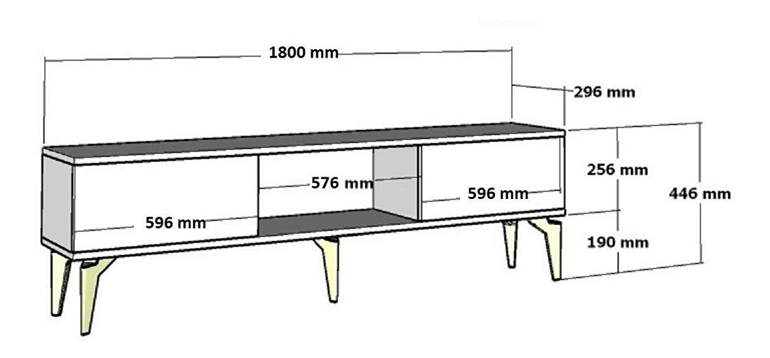  TV stolek/skříňka Vadiki 2 (antracit + zlatá)