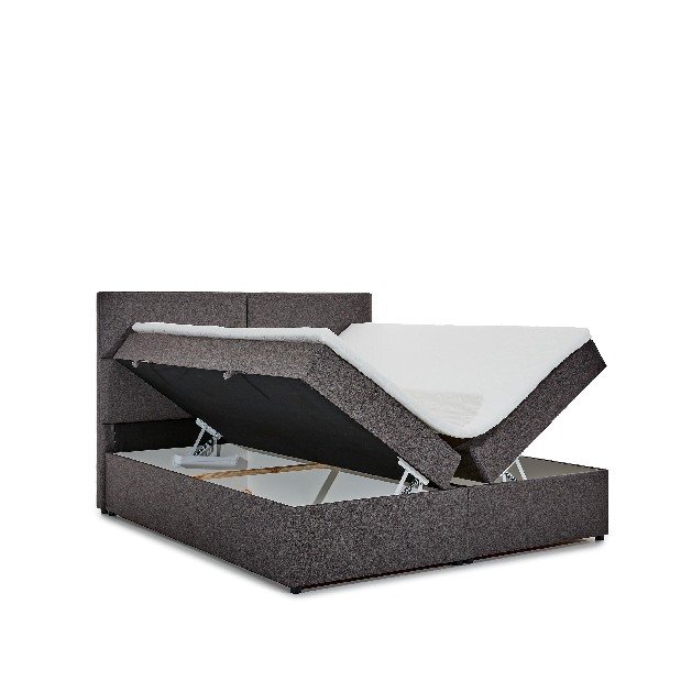 Kontinentální postel 165 cm Alyce (tmavě šedá) (s matracemi)