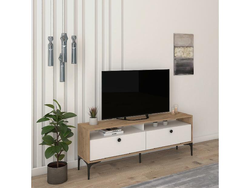  TV stolek/skříňka Lamele 1 (dub + bílá)