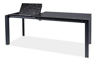 Rozkládací jídelní stůl 120-180 cm Marissa (černá + černá) (pro 4 až 8 osob)