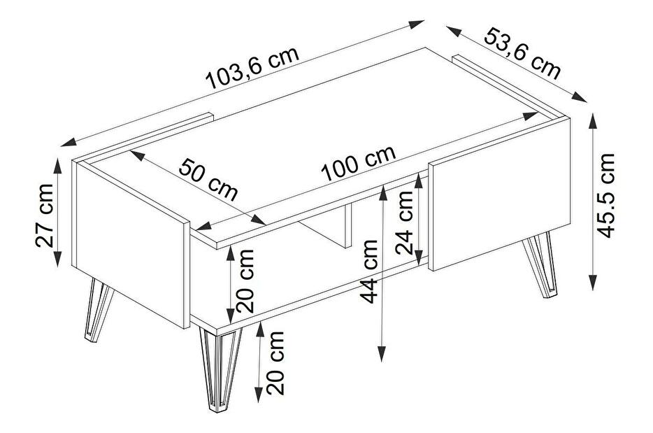  Příruční stolek Tilata (dub safírový + antracit)