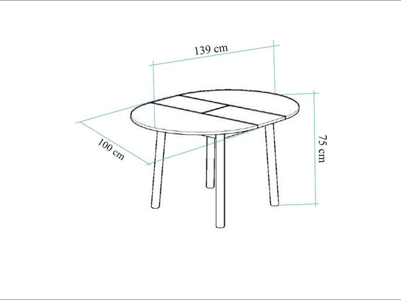 Rozkládací jídelní stůl Duvasa 5 (dub + černá) (pro 4 osoby)