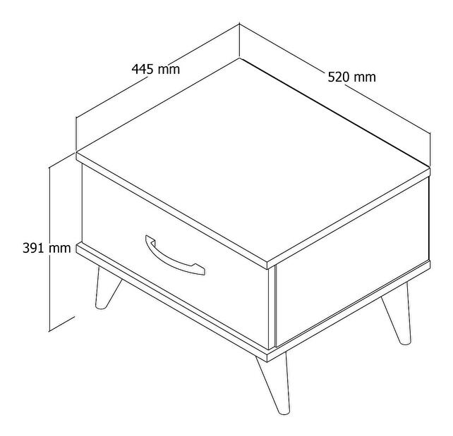 Noční stolek Kedapi 1 (bílá)