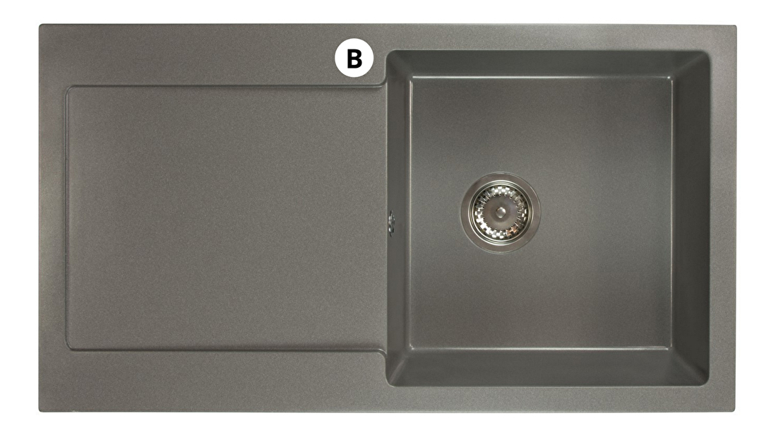 Kuchyňský dřez Adaxa (šedá) (s 1 otvorem pro baterii) (L)