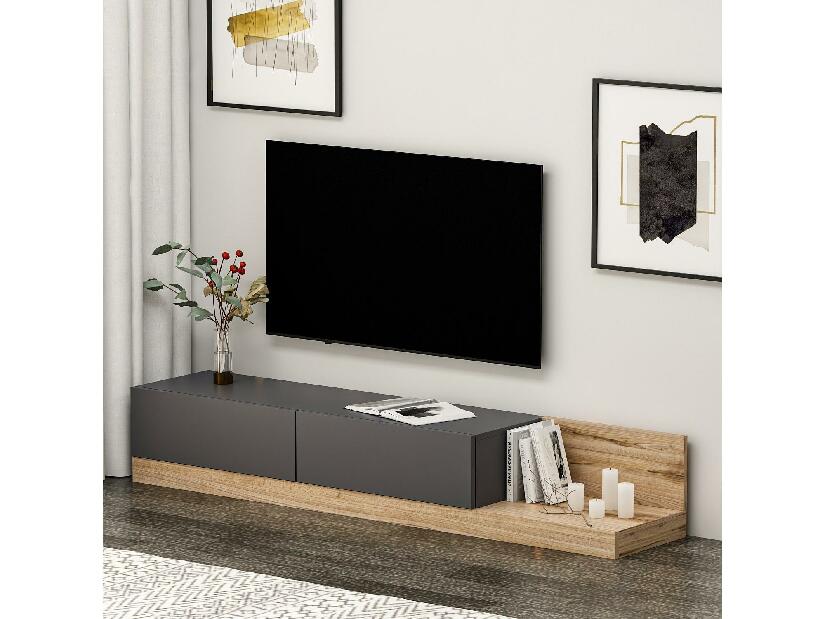  TV stolek/skříňka Kinani (antracit + ořech)