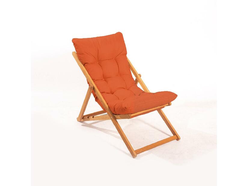 Souprava zahradního stolu a židlí Kikadu 5 (oranžová + přírodní) (pro 2 osoby)