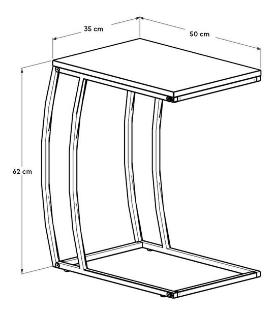  Příruční stolek Losuku 9 (mramor černý)