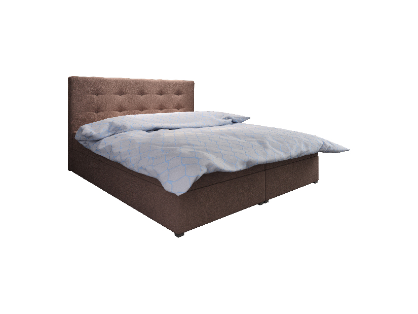 Manželská postel Boxspring 140 cm Fade 1 Comfort (tmavě hnědá) (s matrací a úložným prostorem)