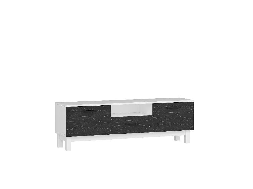  TV stolek/skříňka Kedime (bílá + černá)