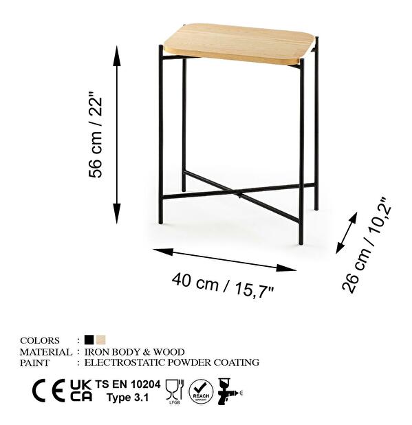 Příruční stolek Museli 1 (černá + přírodní)