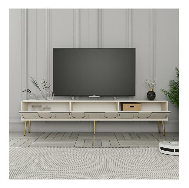  TV stolek/skříňka Bipemu 3 (krémová + zlatá)