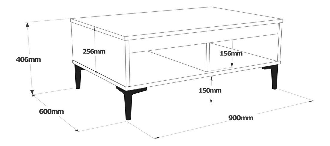  Konferenční stolek Levosi 1 (dub felt + antracit)
