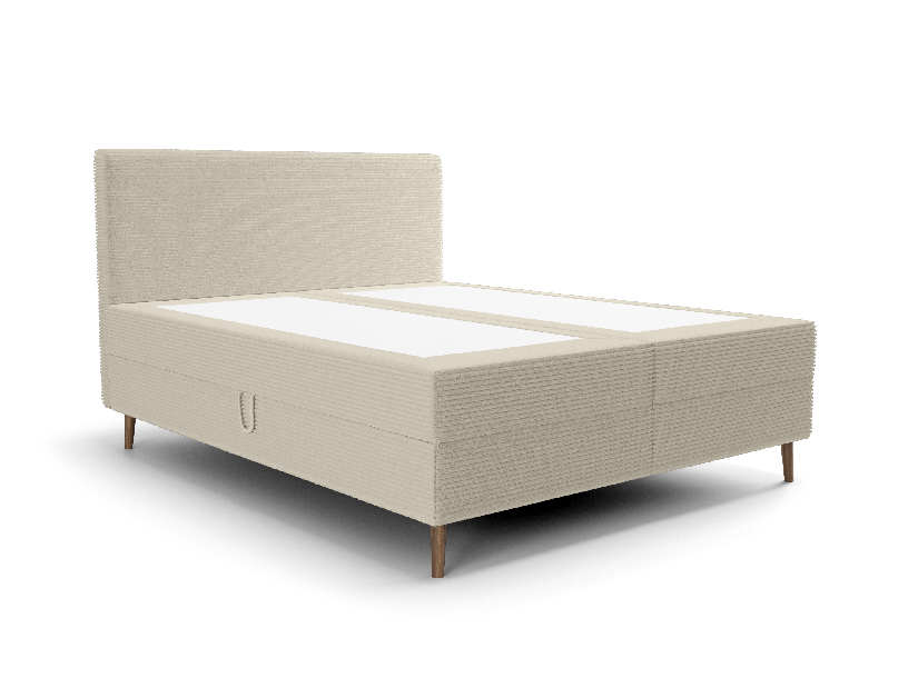 Jednolůžková postel 120 cm Napoli Comfort (krémová) (s roštem, s úl. prostorem)