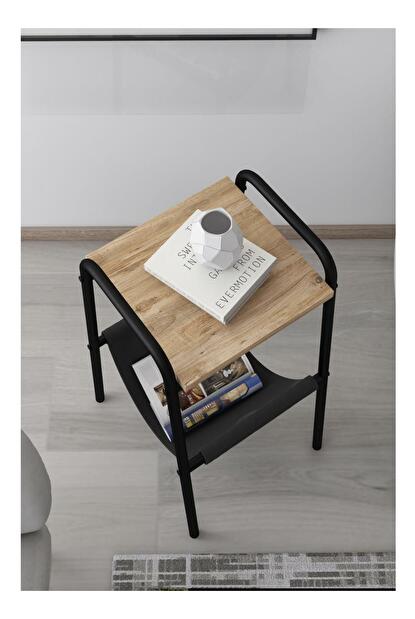 Příruční stolek Laloku (černá + borovice atlantická)