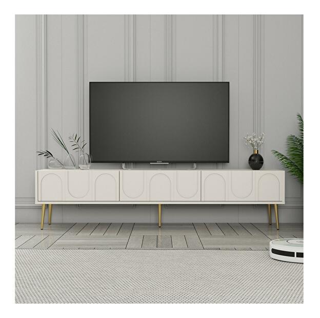  TV stolek/skříňka Bipemu 3 (krémová + zlatá)