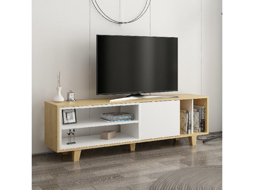  TV stolek/skříňka Losisa (dub + bílá)