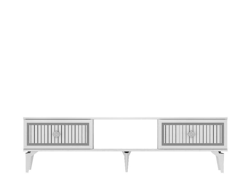  TV stolek/skříňka Kututa 2 (bílá + stříbrná)