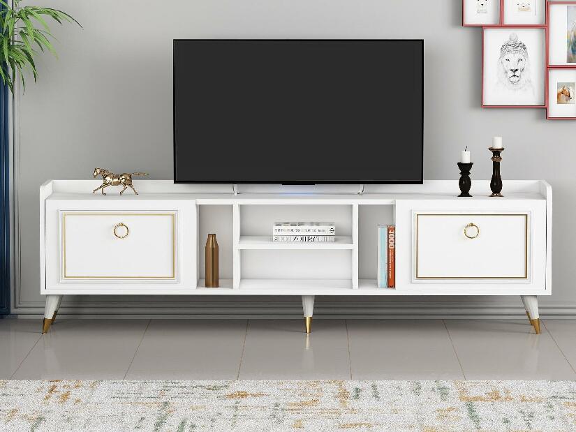  TV stolek/skříňka Kadole 2 (bílá + zlatá)