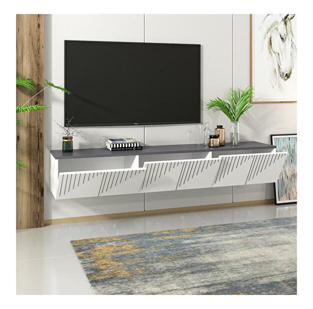  TV stolek/skříňka Kebati 3 (bílá + antracit)