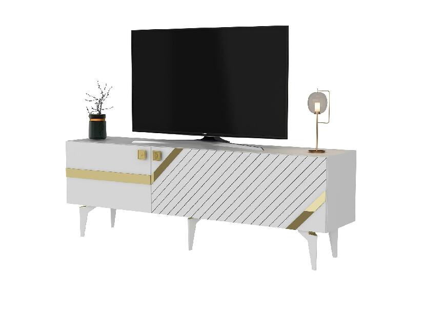  TV stolek/skříňka Tabivo (bílá + zlatá)
