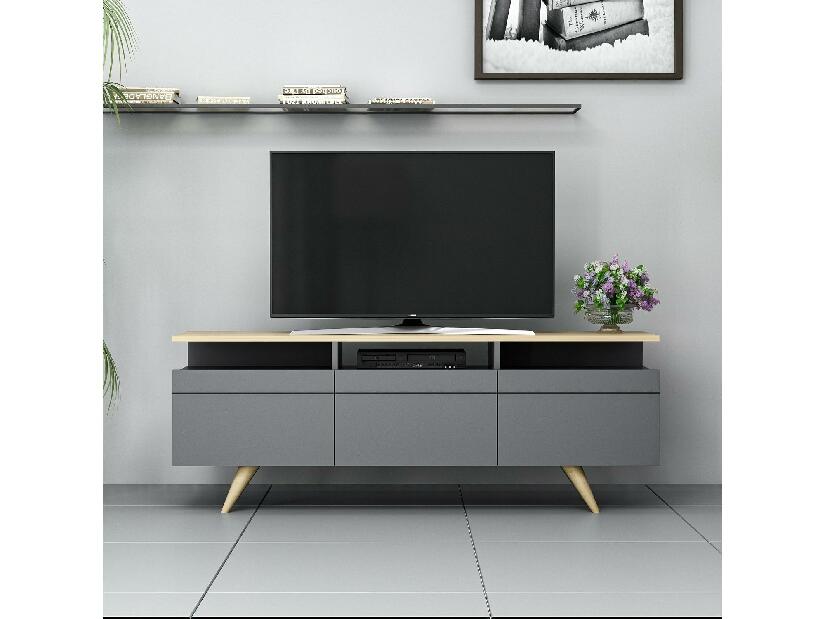  TV stolek/skříňka Vulema (antracit + dub)