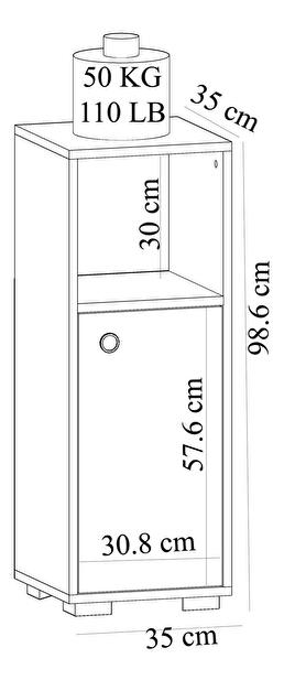  Koupelnová skříňka Satadu 1 (bílá + dub safírový)