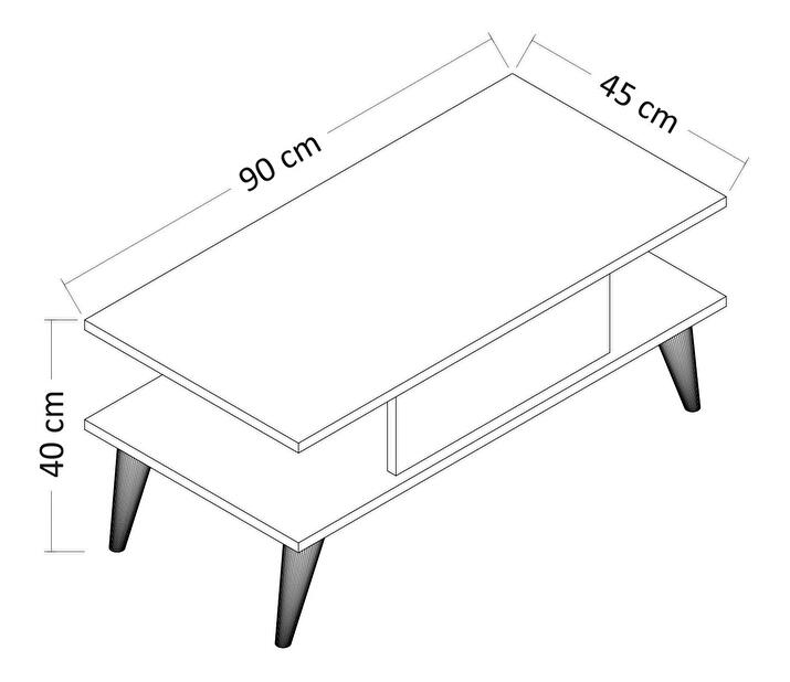  Konferenční stolek Disevo 1 (dub safírový + bílá)