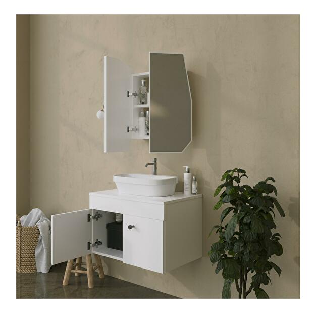 Koupelnová skříňka Tunupi (bílá) (se zrcadlem)