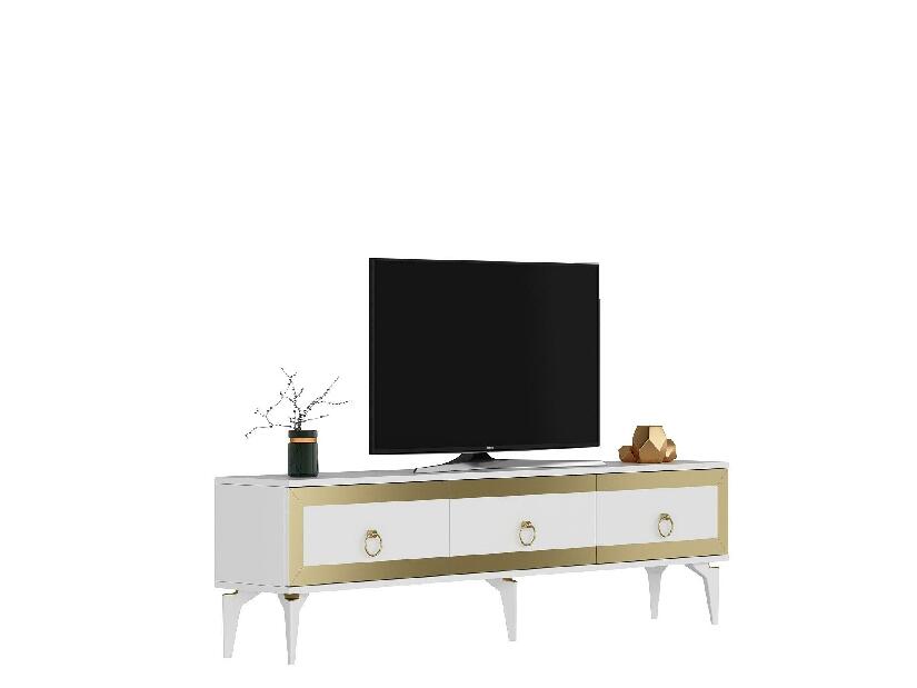  TV stolek/skříňka Muvuta 2 (bílá + zlatá)