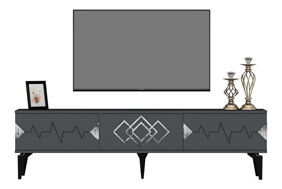  TV stolek/skříňka Vubuda (antracit + stříbrná)