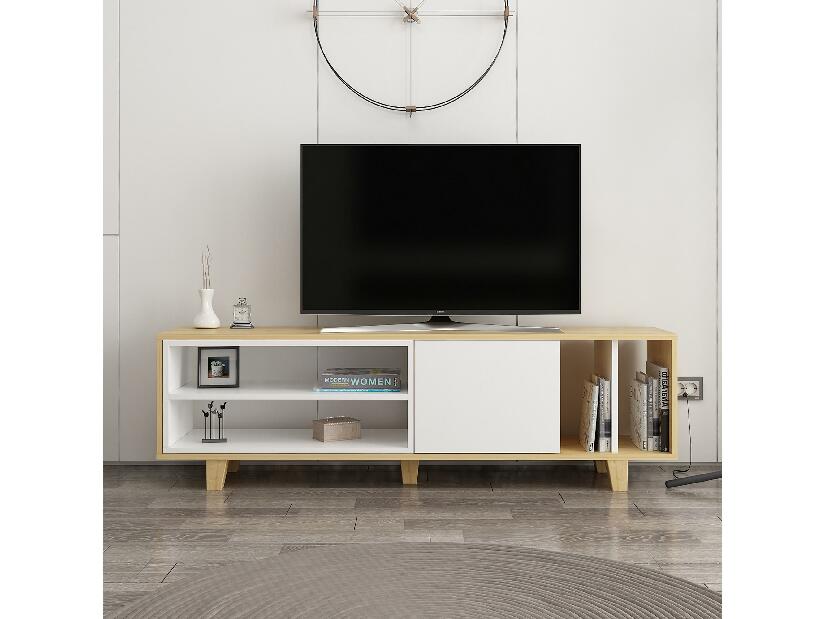  TV stolek/skříňka Losisa (dub + bílá)