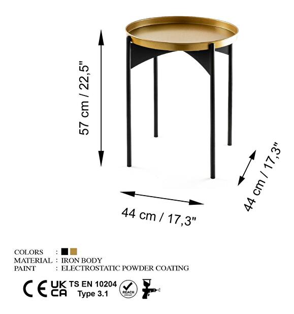  Konferenční stolek Museli 5 (černá + zlatá)