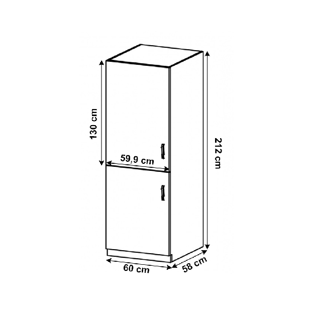 Kuchyňská skříňka na vstavanú ledničku D60ZLL Sillina (sosna andersen)