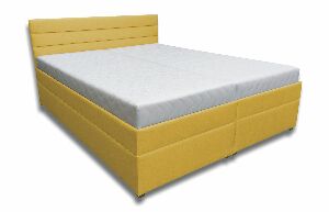 Manželská postel 160 cm Zulma (hořčicová) (s pevným podkladem a úl. prostorem)
