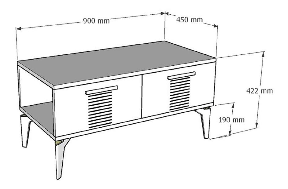  Konferenční stolek Vipapo 4 (antracit + bílá)
