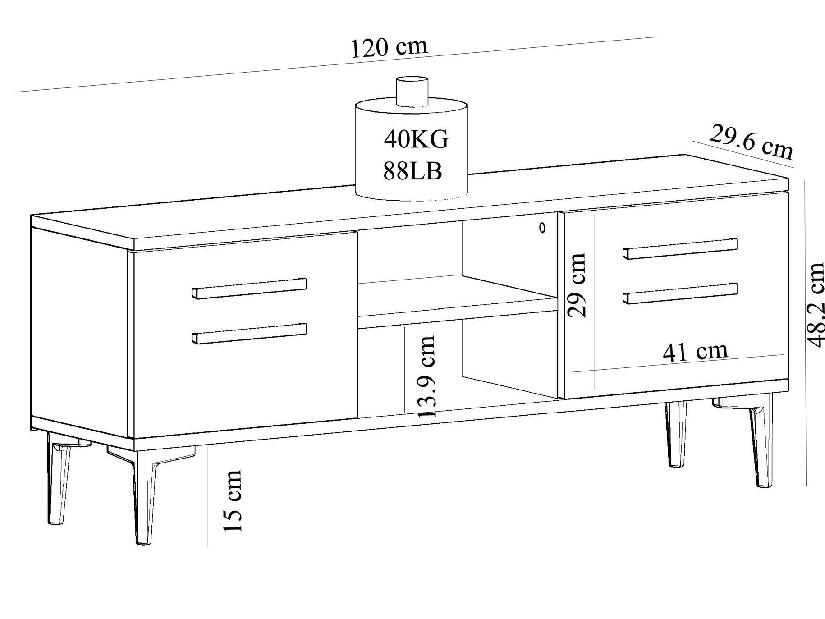  TV stolek/skříňka Vapove (bílá)
