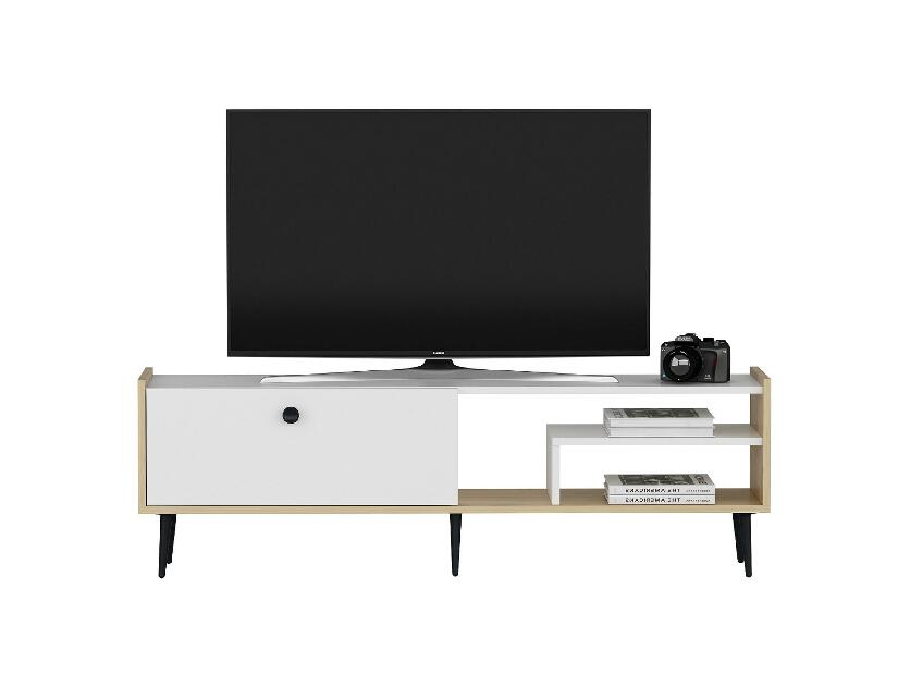 TV stolek/skříňka Musuka 2 (bílá + dub safírový)