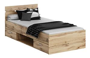 Jednolůžková postel 90 cm Michigin (dub wotan) (s úložným prostorem)