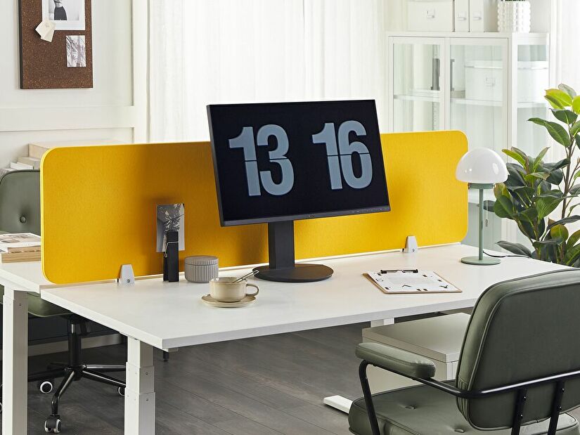 Přepážka na pracovní stůl 180 x 40 cm Walda (žlutá)