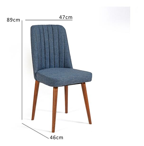  Jídelní židle Nidupo 4 (ořech + tmavě modrá)