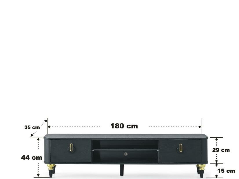 TV stolek/skříňka Kisive 2 (černá + zlatá)