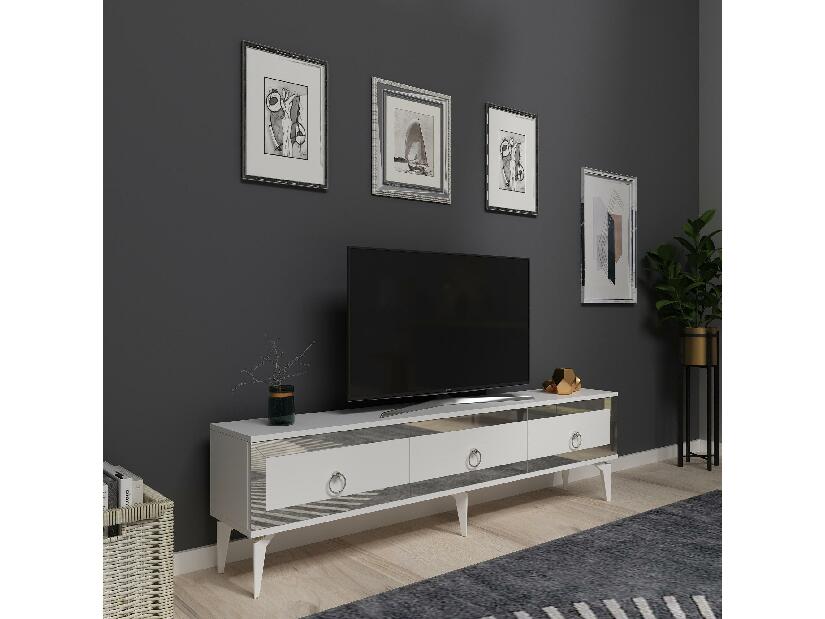 TV stolek/skříňka Muvuta 2 (bílá + stříbrná)
