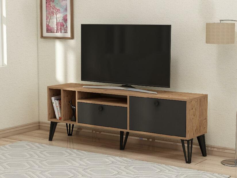  TV stolek/skříňka Dubeki 2 (borovice atlantická + černá)