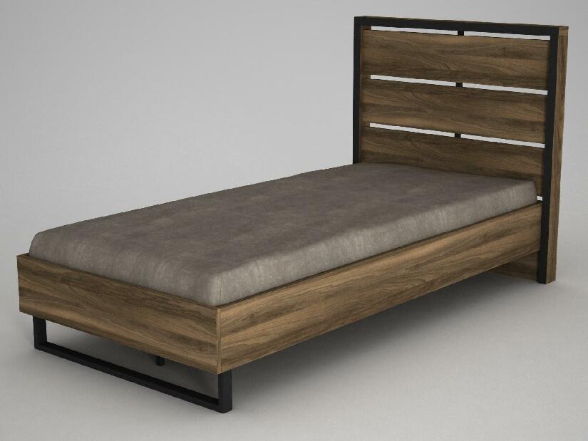 Jednolůžková postel 90 cm Nubulo 3 (ořech) (s roštem)
