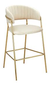 Barová židle Dasmona 2 (béžová + zlatá + chromová)