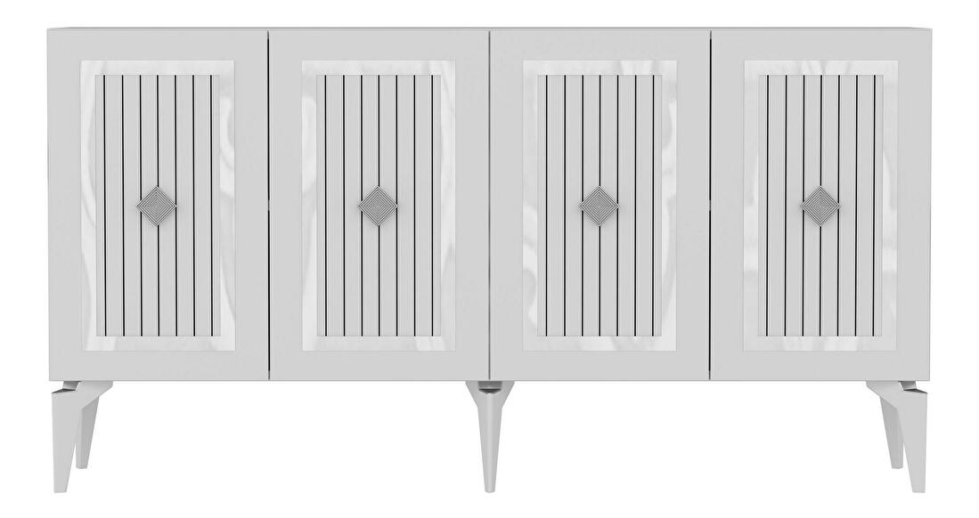 Konzolový stolek Kutevi 1 (bílá + stříbrná)