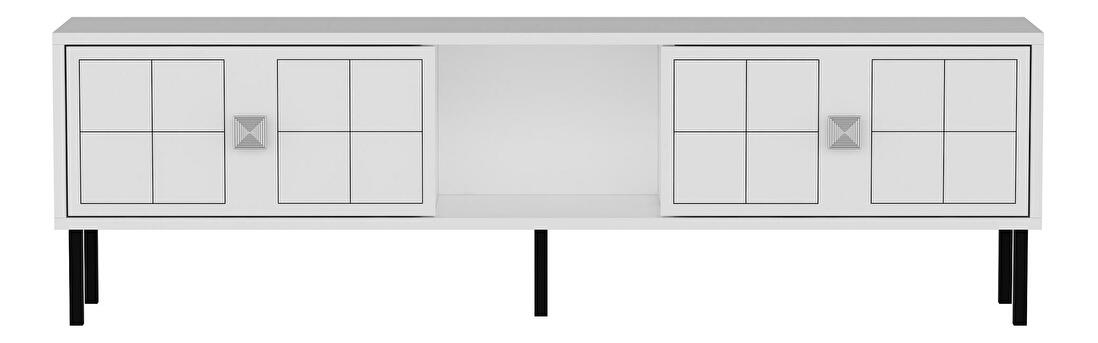  TV stolek/skříňka Dopadu (bílá + stříbrná)